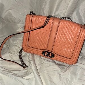 Rebecca Minkoff Quilted Crossbody Bag in Coral